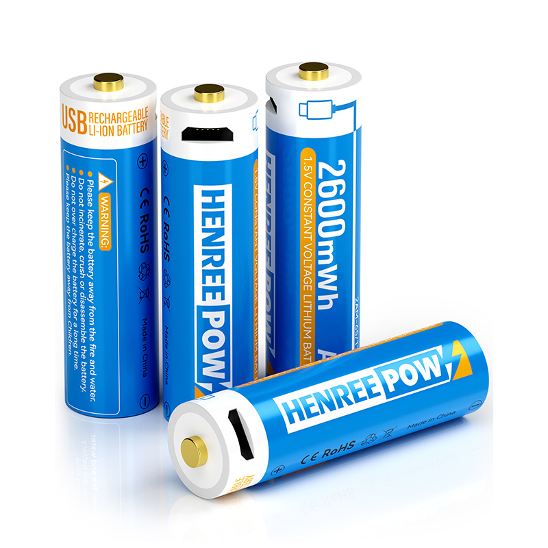 Henreepow 2600mWh 1.5V τύπου C AA επαναφορτιζόμενες μπαταρίες